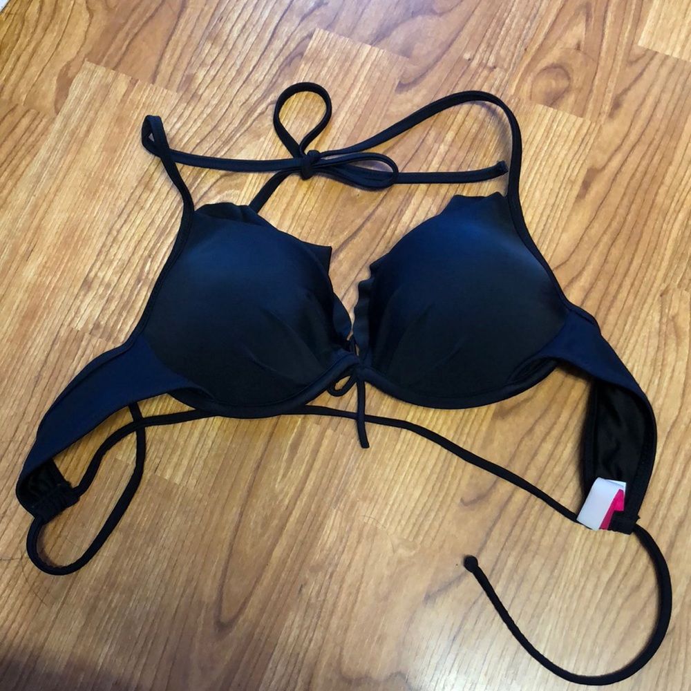 VS Halter-Tie Bikini Top, Black